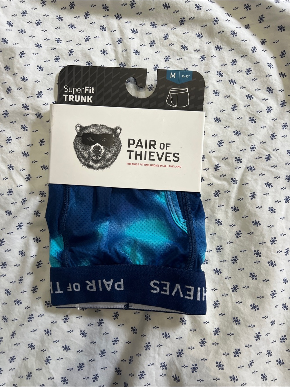 Pair of Thieves Men's Blue SuperFit Trunk Boxer Briefs